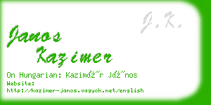 janos kazimer business card